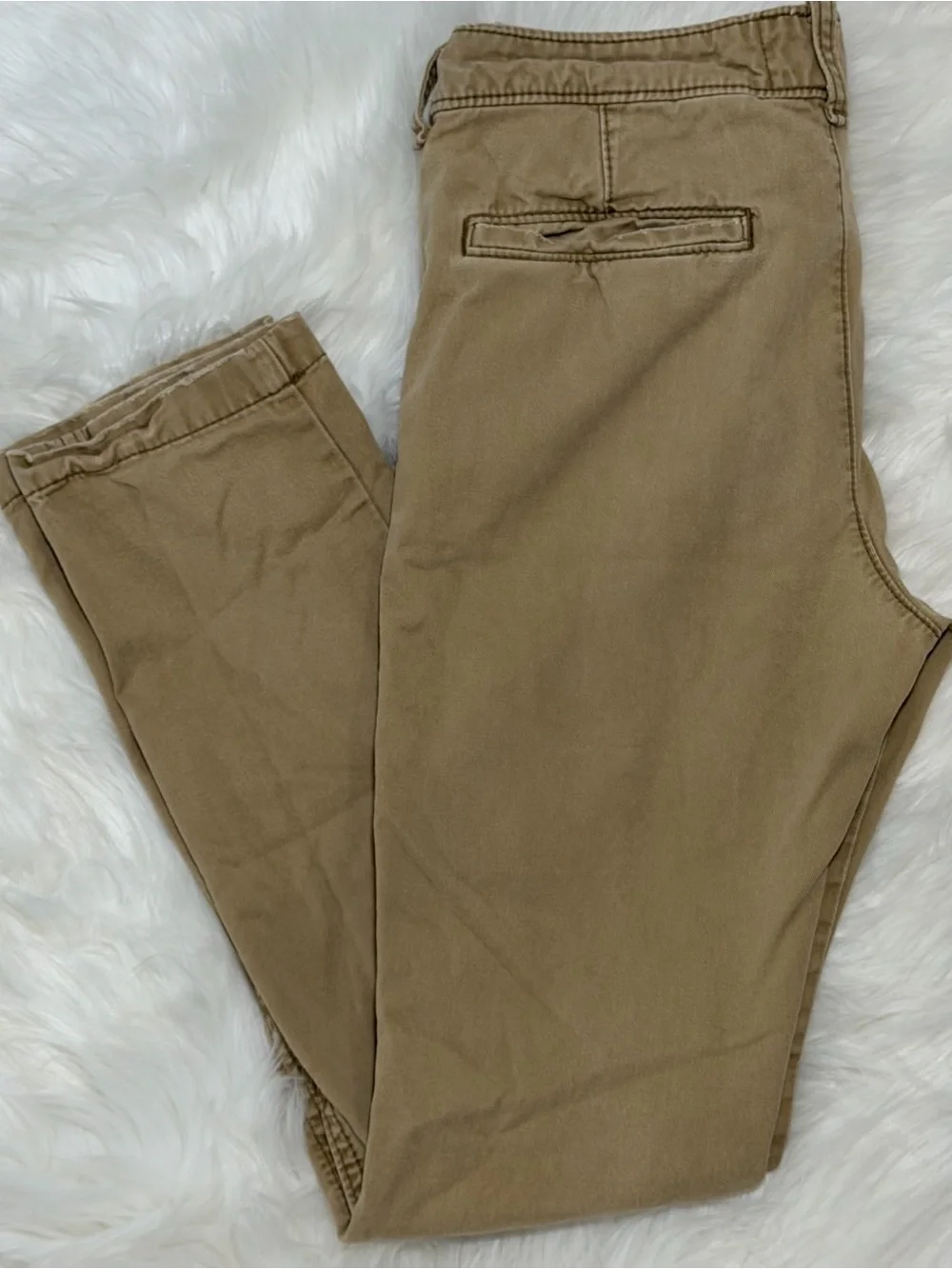 Abercrombie kids Boys Size 16 Skinny Chino Khaki Pants Tan 100% Cotton